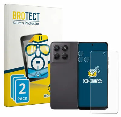 Produktbild von 2x Für Motorola Moto G47 (Display+Kamera) Schutzfolie BROTECT Displayschutz Display Schutz Folie Klar Transparent