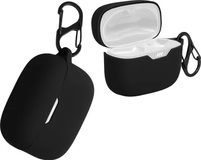 Kwmobile Hülle Für JBL Tune Flex – TPU Silikon Case, Dunkelgrün, Mit Karabiner Und Ladeöffnung