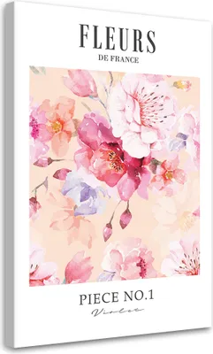 Produktbild von Leinwandbild Blumen in Frankreich 70x100 Feeby Rosa bild für die wand bereit zum aufhängen