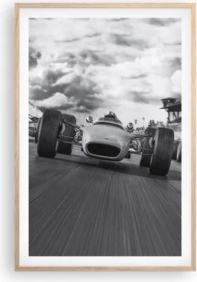 Produktbild von Gerahmtes Poster - Rahmen in heller Eiche - Formel 1 Schwarz und Weiß - 61x91,5 cm - Wand Bild - Wanddeko - Wandbilder - Wandposter - Bilderrahmen - Bilder - Kunstdruck - Wandbild - P2NPA61x91-4127
