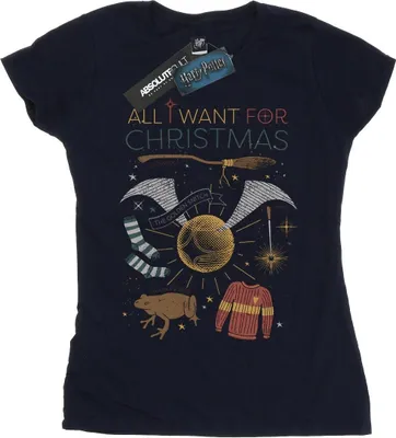 Produktbild von Harry Potter - "All I Want For" T-Shirt für Damen BI23623 (XXL) (Marineblau)