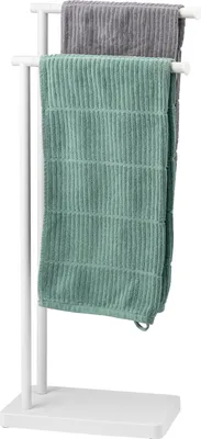 Produktbild von bremermann Stand-Handtuchhalter freistehend, 2 Stangen, Handtuchständer, weiß