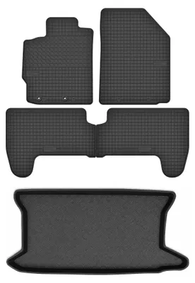 Zdjęcie produktu dla Dywaniki gumowe + mata bagażnika do Toyota Yaris II 2005-2008 (hatchback, 5-drzwiowy) – czarne, dopasowane – Wielganizator