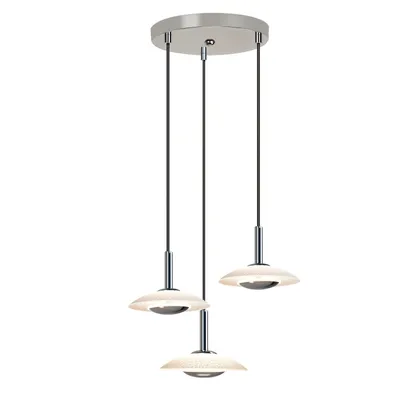 Produktbild von ZMH Pendelleuchte Esstisch LED Hängelampe 3 Flammig Chrom Glas Metall Rund Pendellampe Esszimmer Modern Hängeleuchte 3000K Warmweiß