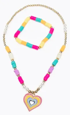 Produktbild von Kinder Kette Armband Set Rainbow Love, 2-teilig