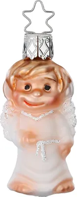 Produktbild von Christbaumschmuck Engelchen 6,5cm Glas Figur Weiß