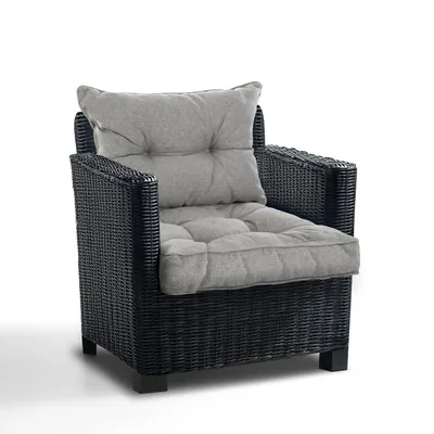 Produktbild von Best Wool Outdoor Loungekissen 2er Set für Rattan Gartenmöbel – Sitzkissen 60x60 und Rückenkissen 60x40 cm 100% Polypropylen wetterfest, Hellgrau