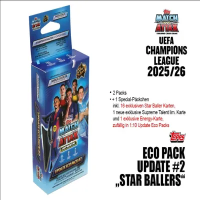 Obrázek produktu pro Topps UEFA Champions League Match Attax Trading Cards 2025/26 Eco Pack Update Star Ballers (Deutsch)