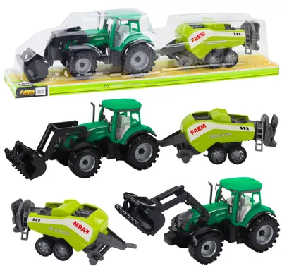 Produktbild von Satz, Von, Traktor, Mit, Lader, Und, Landwirtschaftlich, Ballenpresse, Green