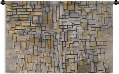 Produktbild von MuchoWow® Wandteppich Wandbehang Mondrian - Kunst - Alte Meister 120x80 cm Tapisserie Dekoration Wandtuch - Wanddekorationen - Wandtücher