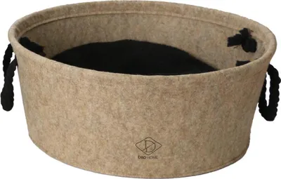 Produktbild von D&D Filzkorb beige für Katzen, Maße: 50 x 50 x 22 cm
