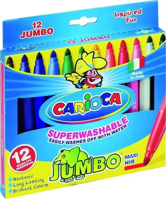 Zdjęcie produktu dla Carioca Jumbo, Extra Pogrubiony, Wielobarwny, Końcówka pociskowa, 6 mm, Ośmioboczny, Włochy