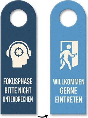 Produktbild von Fokusphase bitte nicht unterbrechen und Willkommen Türhänger 10er Set Büro