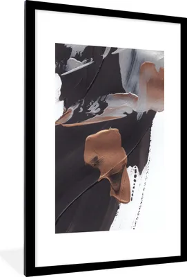 Produktbild von MuchoWow® Gerahmtes Poster Abstrakt - Farbe - Gold 60x90 cm - Poster mit Schwarzem Bilderrahmen Wandposter Rahmen Foto Bilder - Dekoration - Wandposter Wohnzimmer - Hochwertig