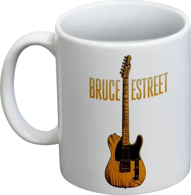 Immagine prodotto di Bruce Springsteen - Tazza da caffè con chitarra PM12031 (taglia unica) (bianco)