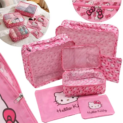 Produktbild von Hello Kitty Reise-Organizer-Set mit Reißverschluss für den Koffer, 6-teilig