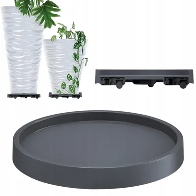 Obrázek produktu pro DTU24 Podstavec pod květináč s kolečky 360° Antracit Ø 29,2 cm