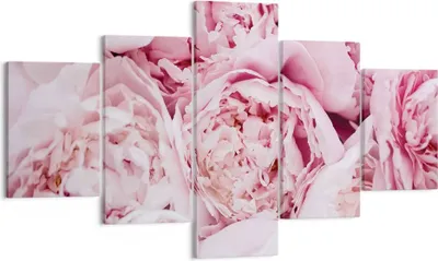 Produktbild von Bild auf Leinwand - Leinwandbild - 5 Teile - Blumenstrauß Blumen Rosa - 125x70cm - Wand Bild - Wanddeko - Wandbilder - Leinwanddruck - Bilder - Wanddekoration - Leinwand bilder - EA125x70-5001