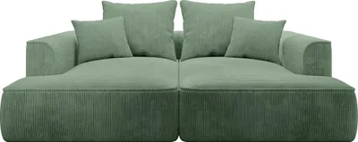 Produktbild von Sofa 3-Sitzer - tiefe Komfortsitzfläche - Cord - Mandelgrün - PINETA