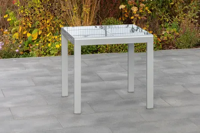 Produktbild von Merxx Semi-Balkonausziehtisch 80/120 x 70 cm - Aluminiumgestell Silber