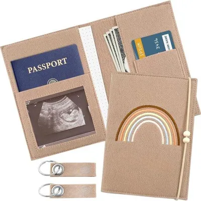 Produktbild von Famanu Mutterpasshülle - aus hochwertigem Filz mit Fächern - für deutsches Mutterpass - inkl. 2 Schlüsselanhängern
