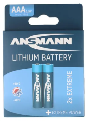 Immagine prodotto di Batteria al litio Ansmann formato Mignon, AAA, Lithium Extreme, confezione da 2