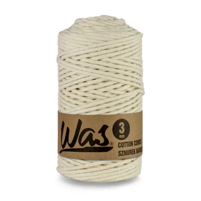 Produktbild von Baumwollkordel  Geflochtene Baumwollschnur  Polyesterkernschnur  Für Makramee  Makramee-Seil Bastelkordel  3mm  100m Elfenbein DIY  WAS