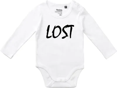 Produktbild von Huuraa Baby Body Lost Jugendwort 62 White  Baumwolle Fairtrade Langarmbody Geschenkidee