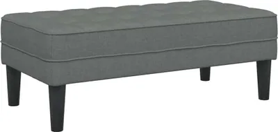 Image de banc avec coussin Gris foncé 113 x 57 x 39 cm tissu