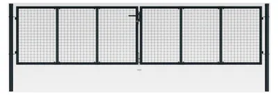 Produktbild von Gartentor aus verzinktem Stahl 400 x 125 cm Grau
