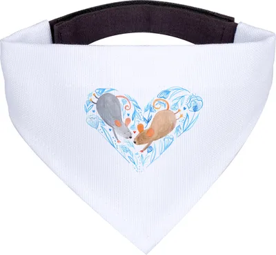 Produktbild von Mr. & Mrs. Panda Hunde Halstuch Mäuse Herz - Weiß - Geschenk, für Immer, Love, Maus, Freundin, Hundehalstuch, Tuch, Hochzeit, Hunde-Halstuch, Liebe