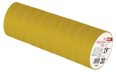 Izolační páska PVC 19mm / 20m žlutá, 10 ks