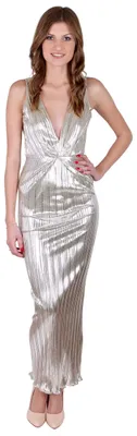 Produktbild von John Zack Maxikleid Gold Größe M mit Rückenausschnitt, 145 cm Gesamtlänge
