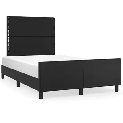 Produktbild von Bettgestell mit Kopfteil Schwarz 120x200 cm Kunstleder