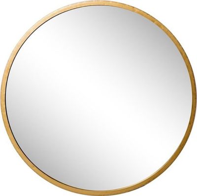 SensaHome - Moderné nástenné zrkadlo v severskom dizajne - okrúhle nástenné zrkadlo - kúpeľňové zrkadlo - zlaté - 60 cm