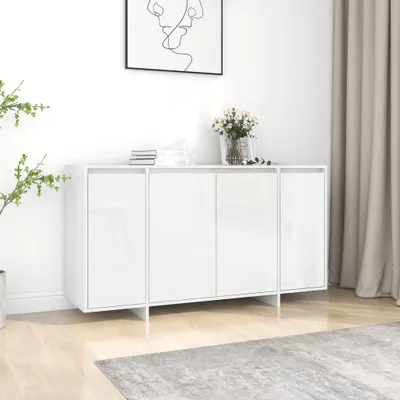 Obrázok produktu pre vidaXL Príborník vysoký lesk biely 135x41x75 cm Materiál dreva