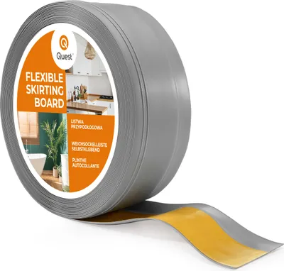 Immagine prodotto di QUEST Battiscopa in PVC autoadesivo, flessibile DEKOR, 50x20 mm, grigio, 50x20 mm, 5 m