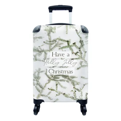 Produktbild von MuchoWow® Koffer Handgepäck Trolley Rollkoffer Kleine Reisekoffer mit 4 Rollen - Winter - Zitat - Zweige - Cabin Size < 55x40x23 cm & 55x40x20 cm - Fotokoffer - Kabinenkoffer - Boardgepäck - Reise-Box - Reisekoffer - Reisegepäck - Koffer mit Bild - Trolley für Kinder