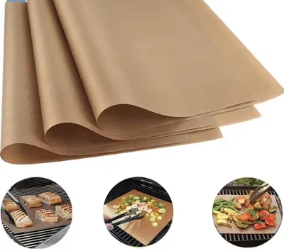 Zdjęcie produktu dla Mata do pieczenia – 3 maty do pieczenia – Teflon – Brązowa – Mata do pieczenia – Mata do grilla – Mata do grilla – Mata do piekarnika – Ochrona piekarnika – Wysoka jakość – Nieprzywierająca – Odporna na wysokie temperatury – CHPN