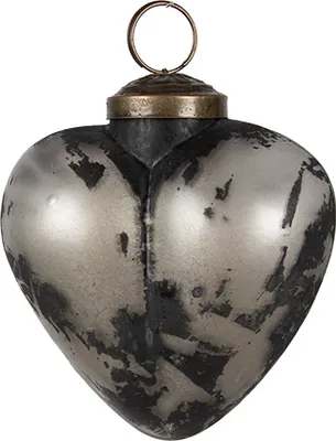 Image de Clayre & Eef Boule de Noël Ø 8x4x8 cm Gris Verre