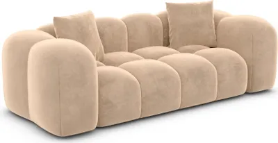 Produktbild von Samtstoff 2-Sitzer Couch Valora Beige