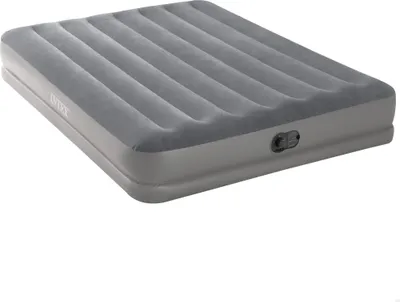 Produktbild von INTEX Luftmatratze Queen Prestige Mid-Rise, 152 x 203 x 30 cm, grau, 272 kg, mit integrierter USB-Pumpe, Dura-Beam & Fiber-Tech Technologie, für drinnen & draußen, wasserabweisend, leicht zu reinigen, Vinyl Velor