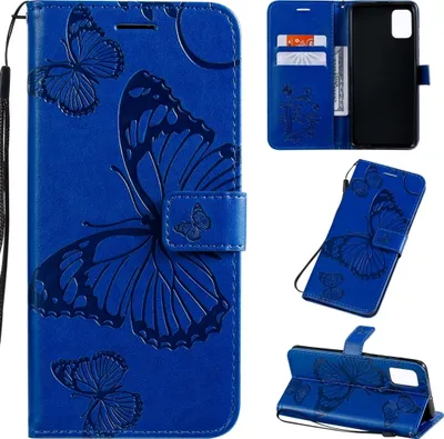 Produktbild von Mobigear Butterfly  Samsung Galaxy A51 Hülle Klapphülle Geldbörse - Blau