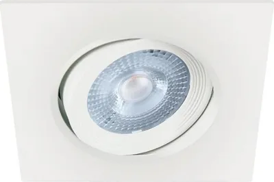 Image de Spot LED Encastrable Orientable 5W Carré Blanc SMD - Blanc Chaud 2300K - 3500K