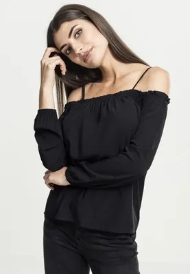 Immagine prodotto di Urban Classics Donna Cold Shoulder Smoke Longsleeve Longsleeve nero - M