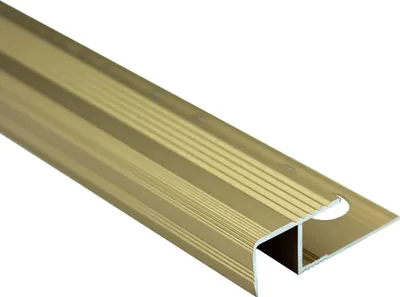Produktbild von Alu Stufenprofil Fliesenschiene Profil Treppe Schiene matt L300cm H12mm gold