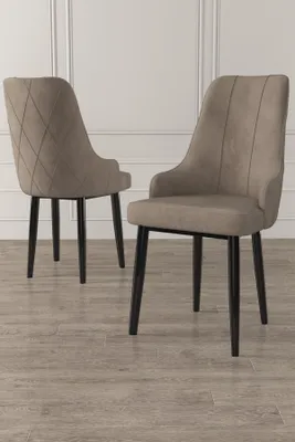 Produktbild von Skye Decor, Trex - Cappuccino, Black, Stuhlset (6-teilig), Cappuccino, Rahmen: 100 % HOLZ, 46 x 95 x 42 cm