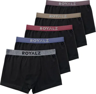 Produktbild von ROYALZ 5er Pack Boxershorts Herren "Lifestyle" Männer Unterhosen breiter Bund atmungsaktive Unterwäsche Men 5 Set (95 % Baumwolle / 5 % Elasthan)