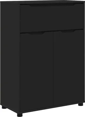 Produktbild von vidaXL Badezimmerschrank Schwarz 72,5 x 36,5 x 100 cm Holzwerkstoff