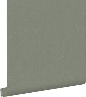Productafbeelding van ESTAhome behang linnenstructuur vergrijsd olijfgroen 53 cm x 10.05 m